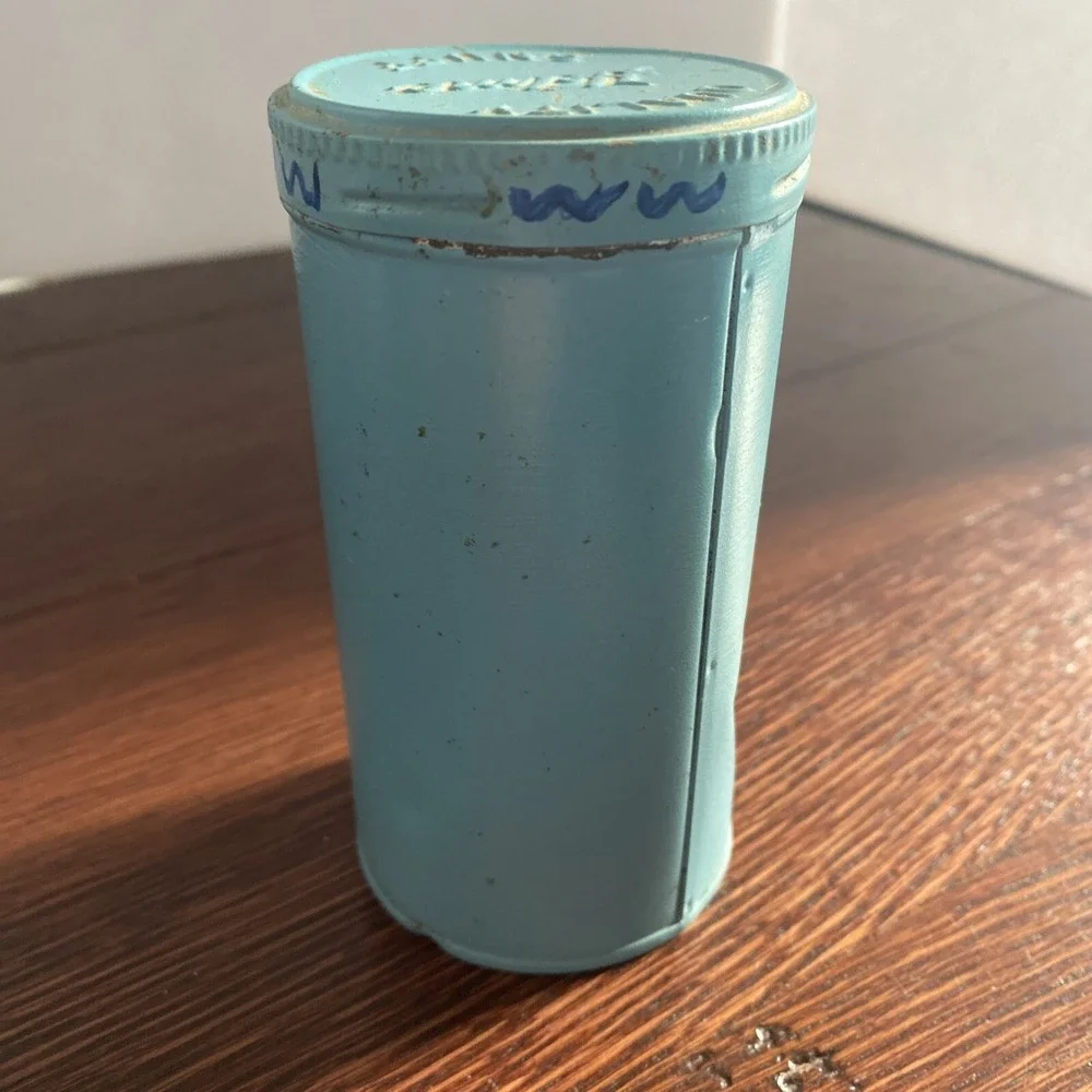 Vintage Tobacco Helme Quality Snuff  Tin Can Jars Painted‎ Holly Hobbie Blue-